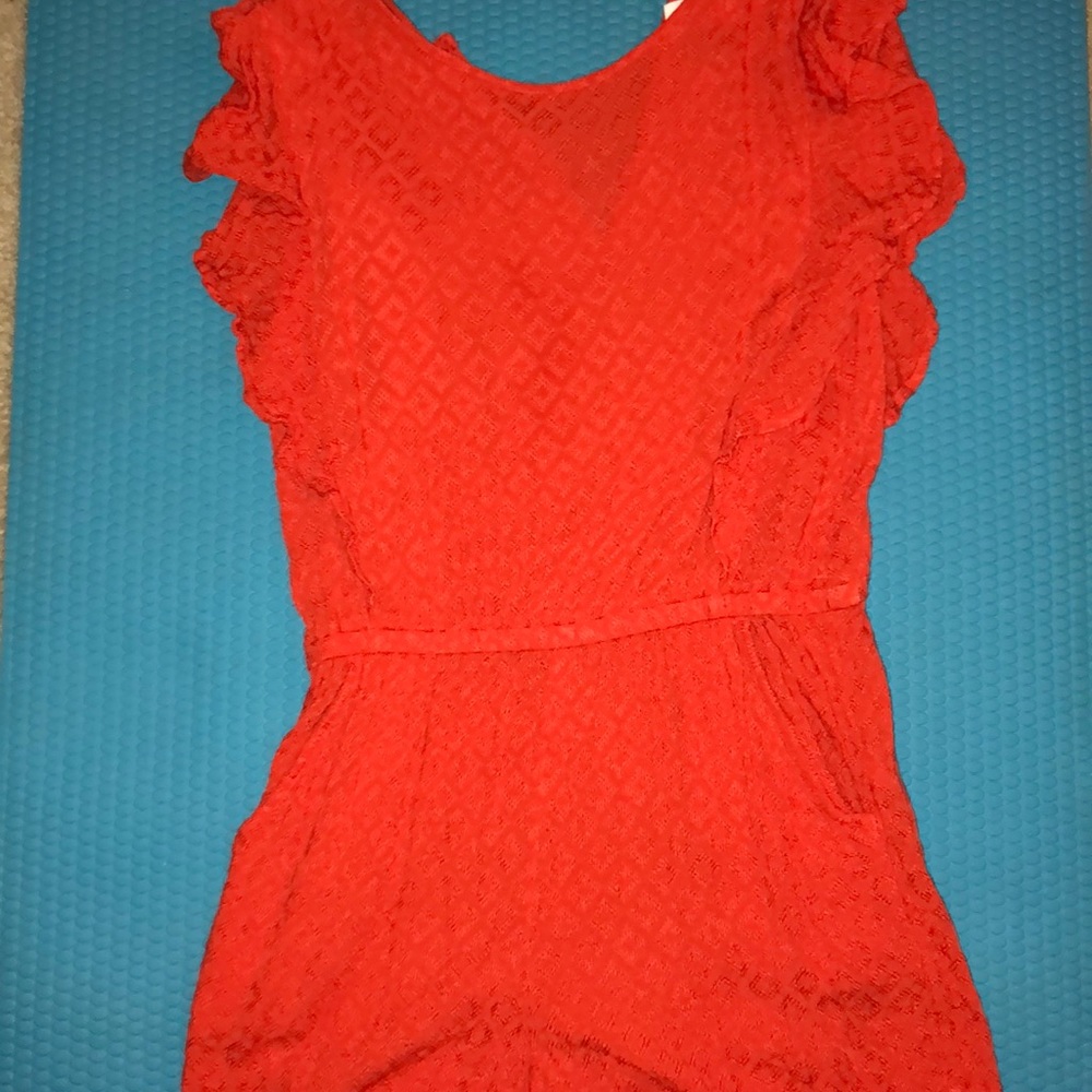 Oranges ruffle sides romper